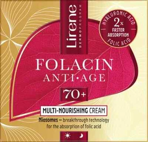 Lirene Folacin Anti Age 70+ Multi Nourishing Cream Folic & Hyaluronic Acid 50ml - Picture 1 of 2