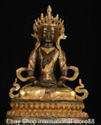 18" Old Tibetan Copper Gilt Buddhism Amitayus longevity Goddess Sculpture