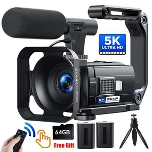 đŸ”¥Video Camera Camcorder 5K WiFi 56MP Vlogging Camera for YouTube w/ Mic, Tripod - Picture 1 of 12