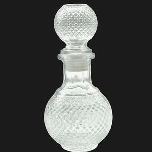 Vintage Clear Glass Decanter Mouthwash Bathroom Vanity Texture Simple Elegance - Picture 1 of 7