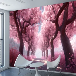 Wall papers home decor self adhesive Wallpaper for Living Room Floral TV Murals - Picture 1 of 9