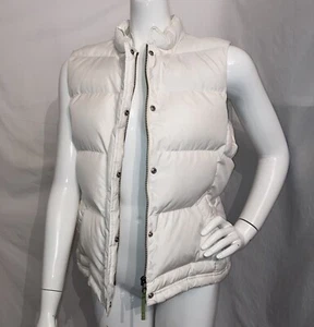 J.CREW Women's Down White Vest Puffer Snap Quilted Outdoor Full Zip Size XL - Picture 1 of 12