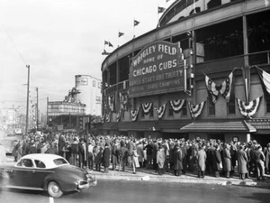 Wrigley Field 1945 Art Print – Vintage Baseball Photograph Chicago Cubs History - Picture 1 of 2