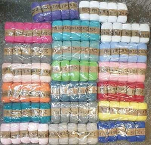 100 x Vintage Cotton 100g Crochet and Knitting Yarn/wool 20 colors (Random) - Picture 1 of 4