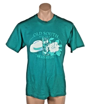 OLD SOUTH SOCIETY Bradenton Screen Stars Best puffy Teal Large 80s/90s Vintage - Image 1 of 4