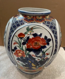 JARRÓN KUTANI WARE AKITO ANTIGUO ESTILO IMARI MANO KINRAN, ANTIGUO - Imagen 1 de 9