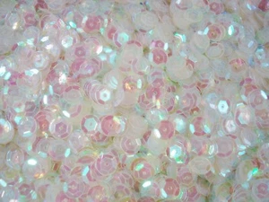Sequins Cup 8mm Clear Transparent AB 100g Bulk Pack Iridescent - Picture 1 of 1