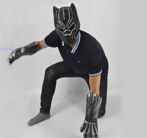 Deluxe Adult Black Panther Mask Claws Latex Halloween Superhero Infinity War - Picture 1 of 8