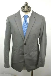Theory Mens Gray Semi Tech Blazer Cotton Blend Notch Lapel 2 Button Closure 42 - Picture 1 of 7