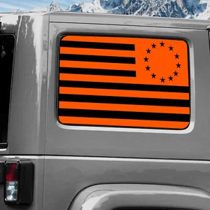 Rear Window Wrap Graphic Decal for Jeep Wrangler 2011-2020 BETSY ROSS ORANGE - Picture 1 of 1