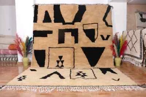 Moroccan Handmade rug ,Beni ourain style Morocco wool Berber Rug modern rug - Picture 1 of 8