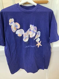 vintage 1990's sea Shell Martha’s Vineyard Purple T-shirt Size Xl. - Picture 1 of 12