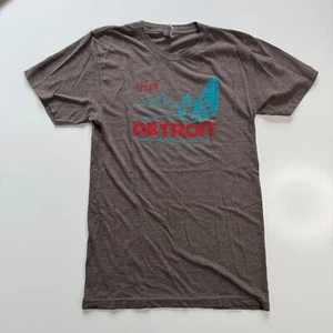 VISIT DETROIT Artist Graphic Print T-Shirt Unisex Small American Apparel Tee USA - Picture 1 of 10