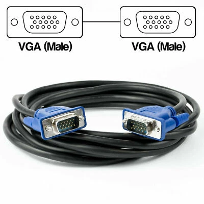 3M VGA Computer Monitor Cable 15 Pin Male to Male PC Laptop Screen Lead 3 Meter - Image 1 of 4