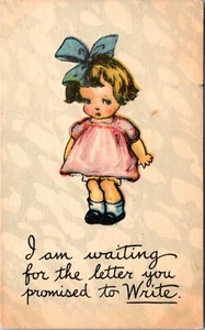 Postal I am Waiting for the Letter Your Promised to Write - Imagen 1 de 2