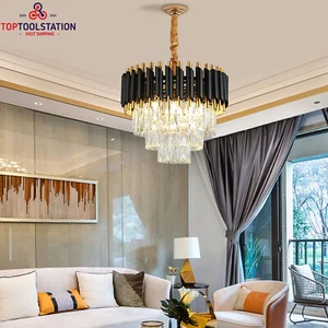 Modern Crystal Chandelier LED Luxury Pendant Light Ceiling Lamp Lighting Fixture - Picture 1 of 11