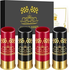 Set di 4 bicchierini da shot in plastica a forma di auto da corsa, con confezion - Foto 1 di 9