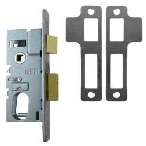 Union ASSA ABLOY - L2214 Satinado Cromo Aluminio Cerradura Mortiza Ovalado Faja  - Imagen 1 de 2