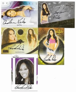 LOTE DE 5 TARJETAS DE AUTÓGRAFO AUTOMÁTICO BENCHWARMER CANDACE KITA MODELO PLAYBOY ¡LO ÚLTIMO! - Imagen 1 de 1