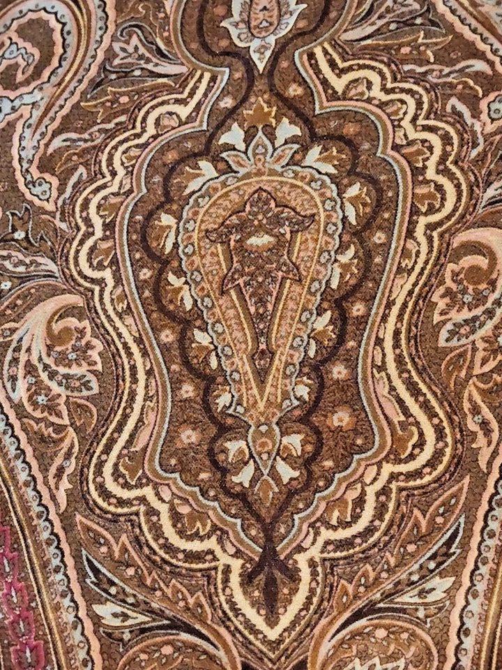 Ralph Lauren Brown Velvet Paisley Upholstery Fabric Hampton Square? 19+ Yards - Image 1 of 4