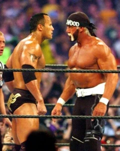 THE ROCK - HULK HOGAN - 8 X 10 GLOSSY PHOTO REPRINT - Picture 1 of 1