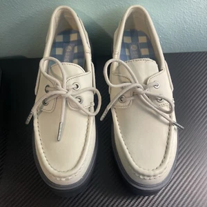 Sperry Bayside Boat Leather Shoes Womens Size 5.5M Style STS89208 White SEE PICS - Picture 1 of 18
