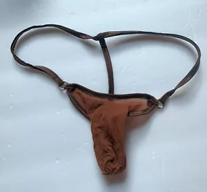 Men's G String Thong Expandable STOCKING MISSILE Push Out Torpedo CHOC MOUSSE - Picture 1 of 4