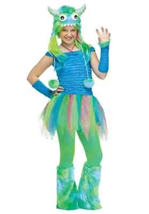 Blue Beastie Halloween Costume for Teens Juniors Size 0-9 New by Fun World - Picture 1 of 2