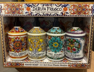 Deruta Fresco HAND SOAP  4/ 21.5 fl.oz Plastic Decorative Bottles - NIB - Image 1 of 3
