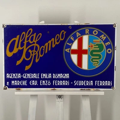 Alfa Romeo Enamel Sign - 68x40x1cm (26.8x15.7x0.4") - Beautiful Street Rare Sign - Image 1 of 4