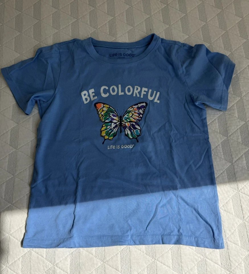 Nueva camiseta Life Is Good Crusher extra grande para niños Sea colorida Foto 1 de 2