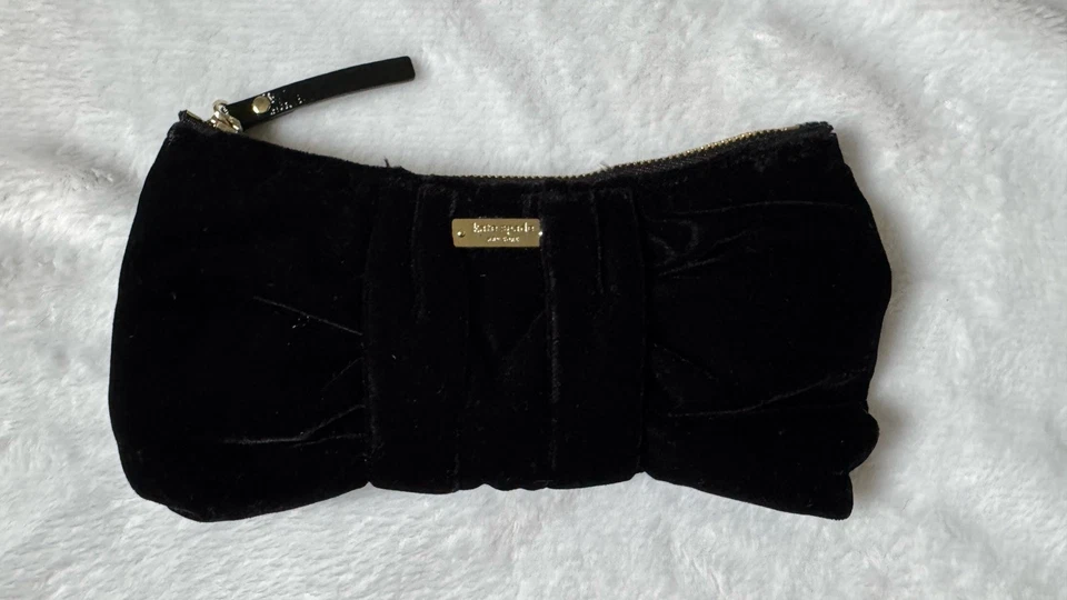 KATE SPADE NEW YORK NATHALIA TERCIOPELO FELPA LAZO DE GRAN TAMAÑO CLUTCH Foto 1 de 4