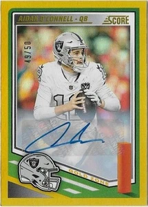 Puntuación Panini AIDAN O'CONNELL 2025 AUTOMÁTICO 49/50 Gold Zone #52 Raiders Purdue 🏈🔥 - Imagen 1 de 2