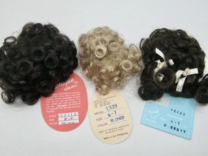 3 pcs Girl Doll Wigs Size 6-7 Dark Brown Blond Curly Vicky Lady Dottie Synthetic - Picture 1 of 8