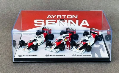 Ayrton Senna - Mclaren - 3x World Champion with Figure  - 1:43 - Limited Edition - Image 1 of 4