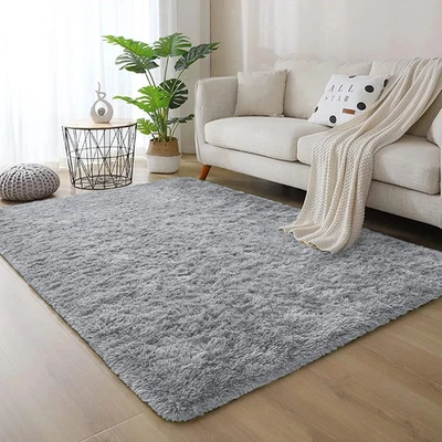 Shaggy Fluffy Area Rug Anti Skid Living Room Bedroom Carpet Ultra Soft Floor Mat - Image 1 of 4