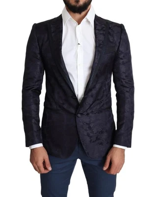 Traje Chaqueta Dolce & Gabbana Floral Repujado Hombre Azul Blazers Foto 1 de 4