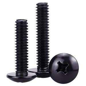 #10-24 x 1/2" Truss Head Machine Screws Black, Phillips Drive, x 1/2  - Foto 1 di 8