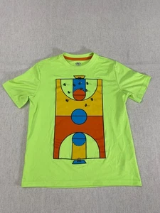 Athletic Works Shirts Jungen L neongrün Basketballplatz Grafikdruck Pullover - Bild 1 von 8