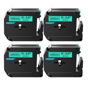Brother M731 1/2 ZOLL SCHWARZ AUF METALLIC GRÜN NICHT LAMINIERTES KLEBEBAND PT-85 100 110 - Bild 1 von 1