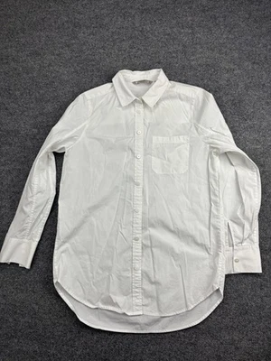 Athleta Shirt Womens Small White Button Down Long Sleeve Stretch Poplin Collared - Image 1 of 4