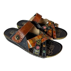 L'ARTISTE by Spring Step Leigh Slide Wedge Sandale blau bunt US 10 EU 41 - Bild 1 von 9