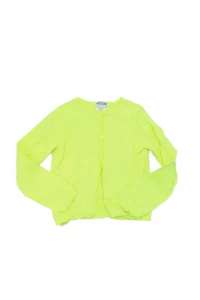 Jacadi Girls Cotton Long Sleeve Buttoned Sweater Neon Yellow Size 8 - Picture 1 of 7