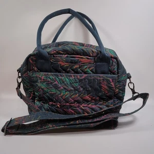 LUG Jive Tropical Multicolor Quilted Crossbody Bag Convertible Teal Green Pink - Picture 1 of 10