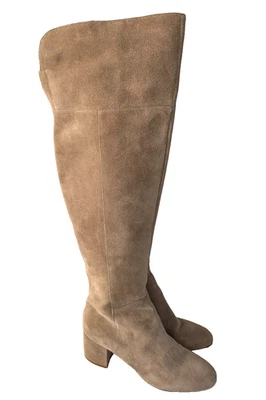 Franco Sarto Kerri Over The Knee Boots Womens 9 M Tan Suede Leather Brown Riding - Image 1 of 4