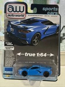 Auto World 2023 Sport Cars #3 blau 2020 Chevy Corvette C8 Release 1 1:64 - Bild 1 von 3
