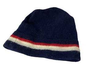 VTG 70s 80s Moriarty Stowe Vermont Handmade Ski Beanie Cap Wool  Blue Red White - Picture 1 of 9