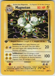 Played 1st Edition Magneton (26) 26/62 Rare Fossil - Picture 1 of 2