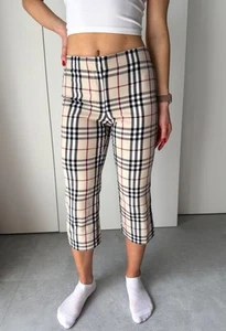 Authentic Women's BURBERRY Nova Check Pants Capri RARE Size US6 UK8 ~S - Picture 1 of 10