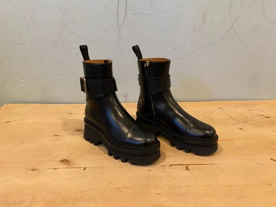 NWOT/B Chloe Owena Ankle Boots , Black Leather , Sz EU 37 / US 7 - Image 1 of 4